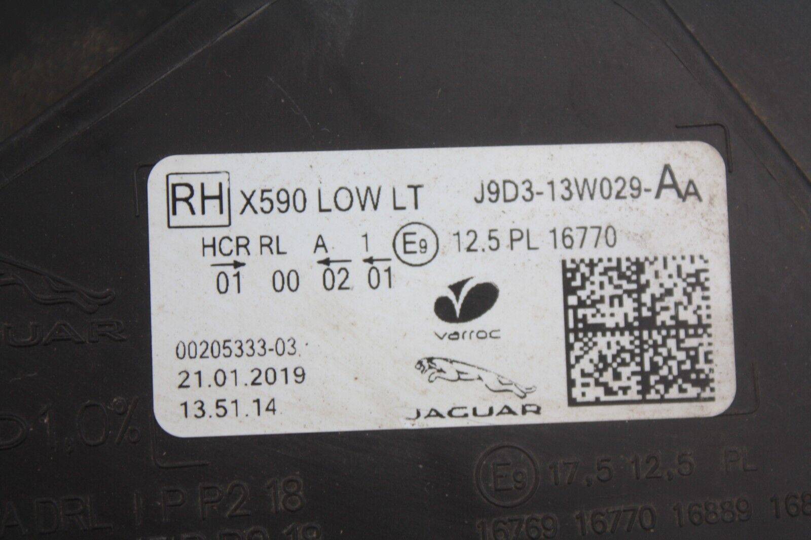 Jaguar-I-Pace-X590-Right-Side-LED-Headlight-J9D3-13W029-AA-Genuine-175833089601-6