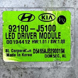 Kia Stinger GTS Right LED Headlight Ballasts Control Module 92190-J5100 Genuine - Image 15