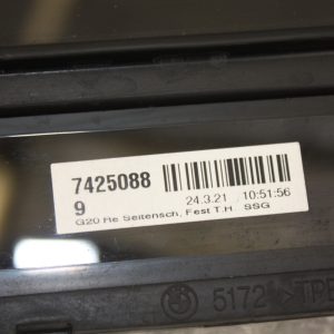 BMW 3 Series G20 Rear Right Door Fixed Window Glass 7425088 Genuine - Image 4