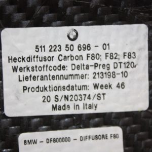 BMW M3 M4 F80 F82 F83 Rear Bumper Carbon Diffuser 51122350696 - Image 10