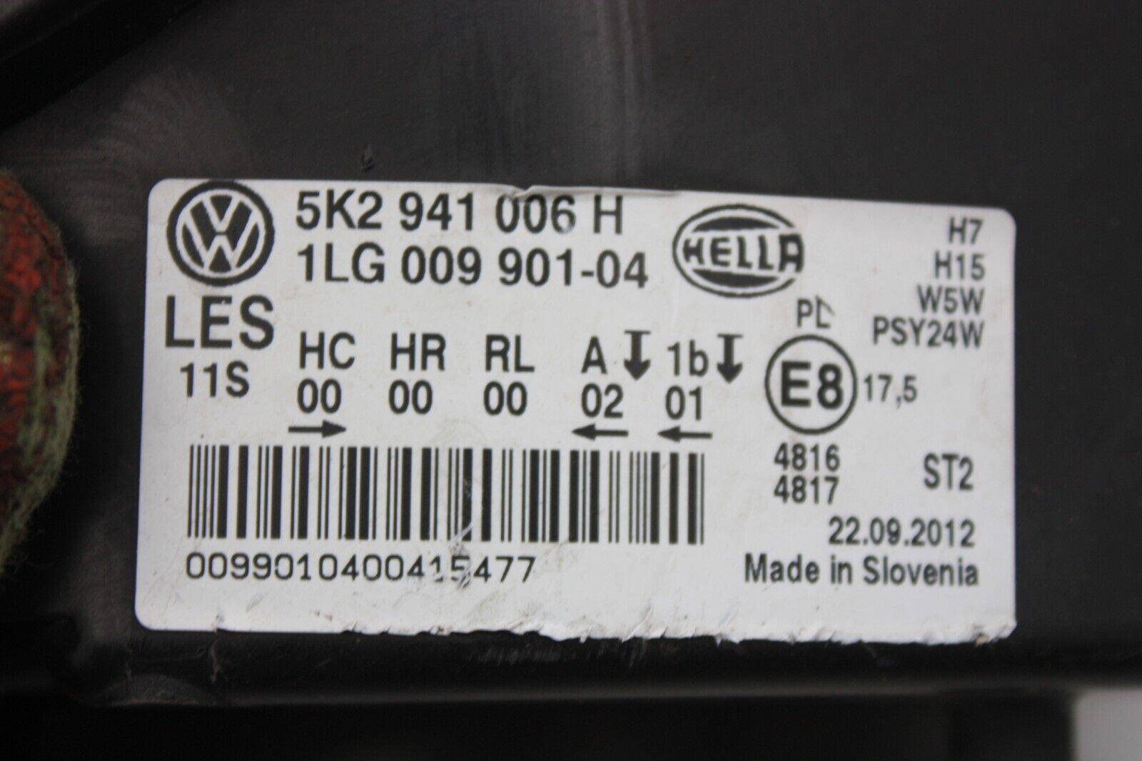 VW-Golf-Right-Side-Headlight-2009-TO-2012-5K2941006H-Genuine-175695506483-5