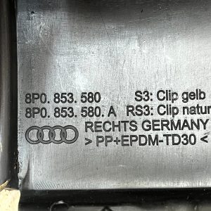 Audi A3 S3 Front Right Side Fender Lining Trim 2004 TO 2008 8P0853580 Genuine - Image 10