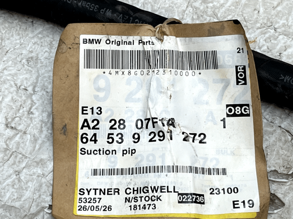 BMW I3 I01 AC Air Conditioning Hose Pipe 64509291272 Genuine 178456727664 14