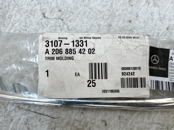 Mercedes C Class W206 Front Bumper Right Trim Moulding 22 ON A2068854202 Genuine 178315690424 12