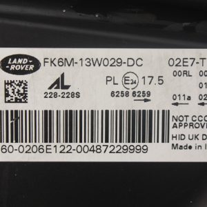 Range Rover Sport Right Side Xenon Headlight 2013-2018 FK6M-13W029-DC *DAMAGED* - Image 9