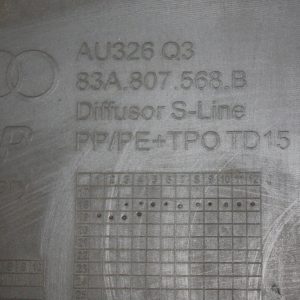 Audi Q3 S-Line Rear Bumper Lower Section 2019 ON 83A807568B Genuine - Image 12