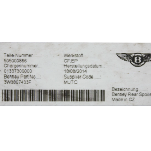 Bentley Continental GT GTC Rear Bumper Lower Section 2014 3W3807433F *DAMAGED* - Image 11