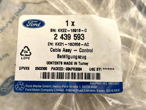 Ford Transit Custom Front Bonnet Release Cable 2439593 Genuine 178556541255 11