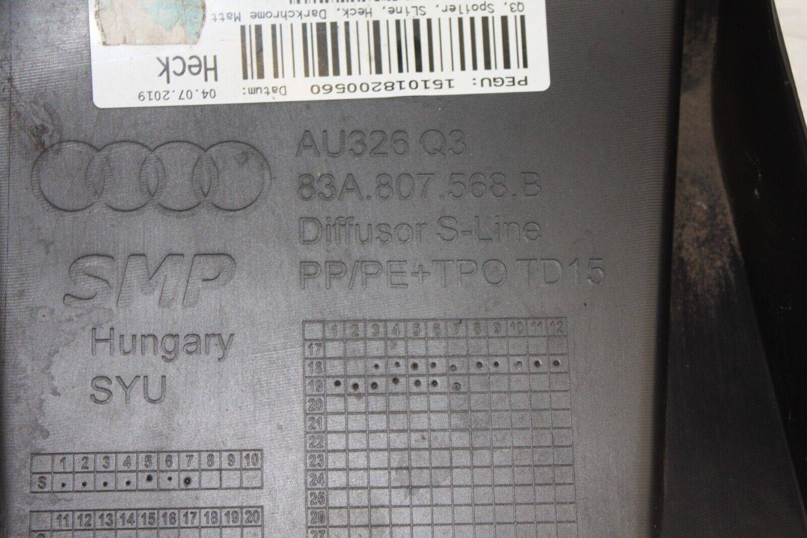 Audi-Q3-S-Line-Rear-Bumper-83A807511-Genuine-176329751476-16