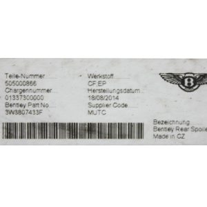 Bentley Continental GT GTC Rear Bumper 3W3807433F 2014-2015 V8S - Image 11