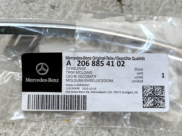 Mercedes C Class W206 Front Bumper Left Trim Moulding 22 ON A2068854102 Genuine 12 Mercedes C Class W206 Front Bumper Left Trim Moulding 22 ON A2068854102 Genuine 178315697256 13