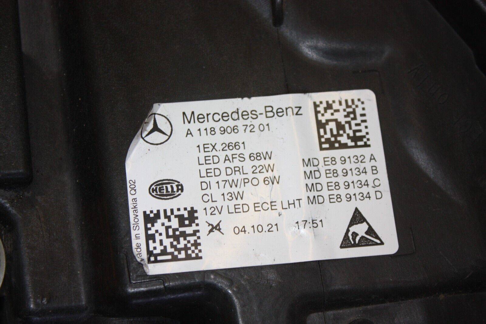 Mercedes-CLA-C118-Right-Side-LED-Headlight-A1189067201-Genuine-DAMAGED-176251133916-5