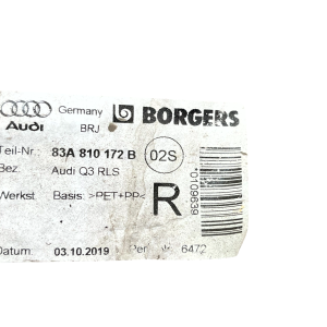 Audi Q3 Rear Right Inner Wheel Arch Splash Guard 2019 To 2024 83A810172B Genuine - Image 3