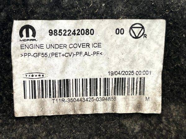 Citroen C3 Underbody Engine Guard Protection Cover 2024 ON 9852242080 Genuine 178499191447 17