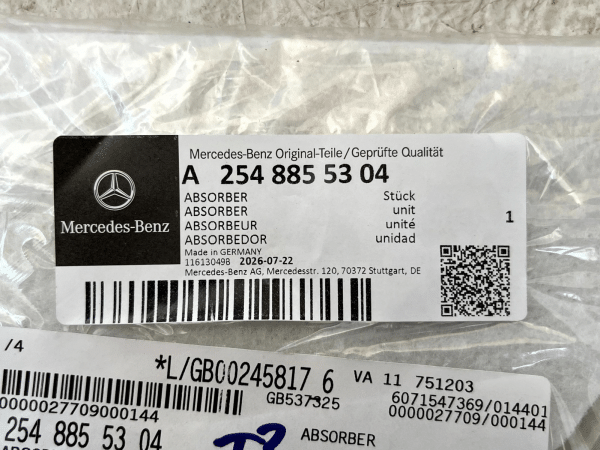 Mercedes GLC X254 Rear Left Upper Bumper Absorber A2548855304 Genuine 178516636688 11