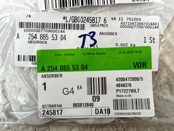 Mercedes GLC X254 Rear Left Upper Bumper Absorber A2548855304 Genuine 178516636688 12