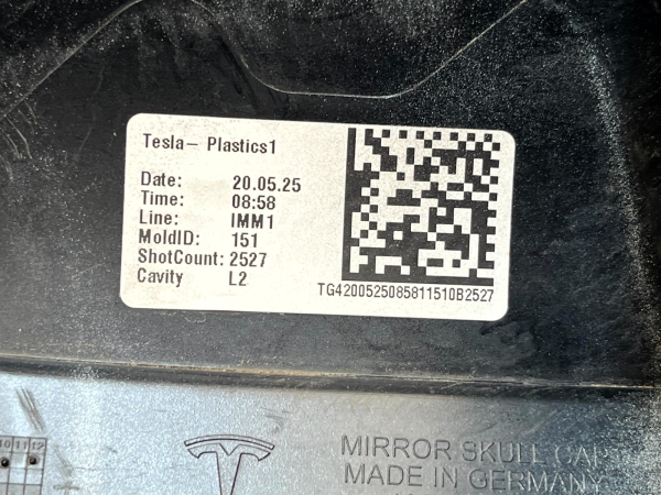 Tesla Model Y Front Left Exterior Wing Mirror Cover 2025 ON 1963538 00 B Genuine 178536887888 15