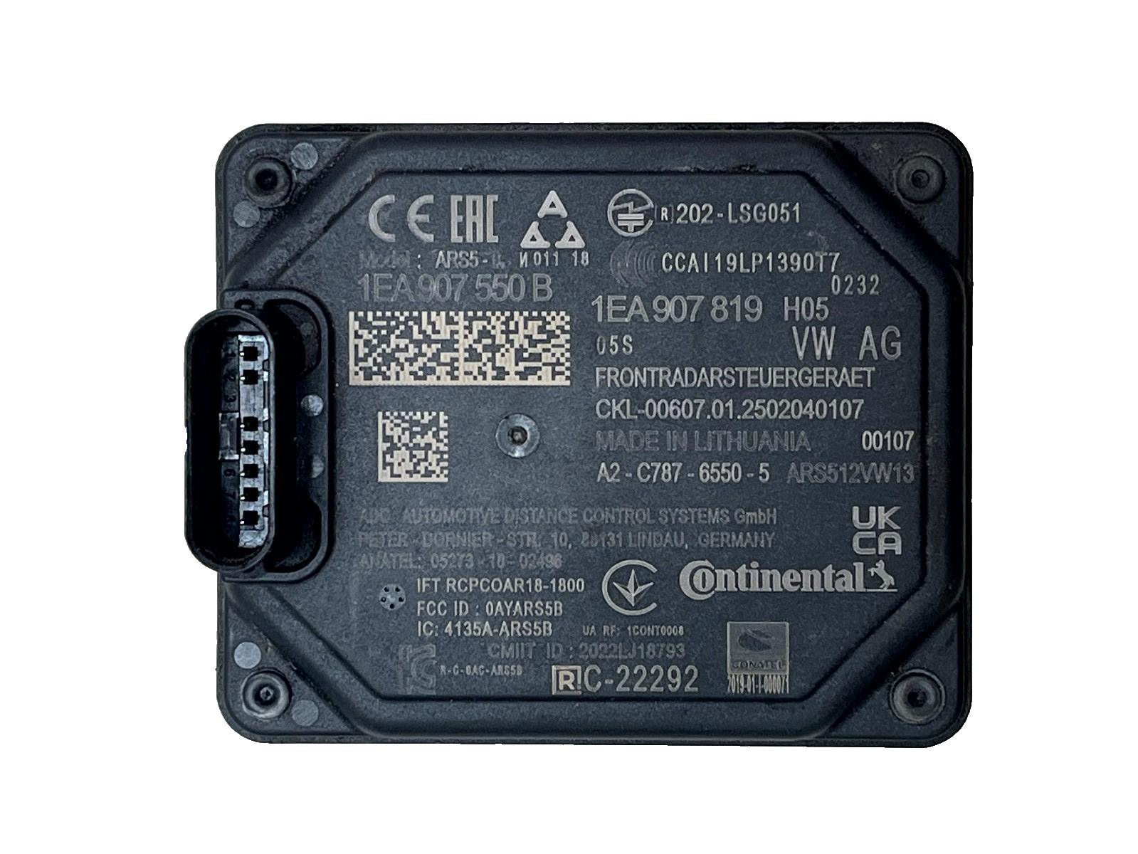 Volkswagen Skoda Audi Front Radar Distance Control Sensor 1EA907819 Genuine